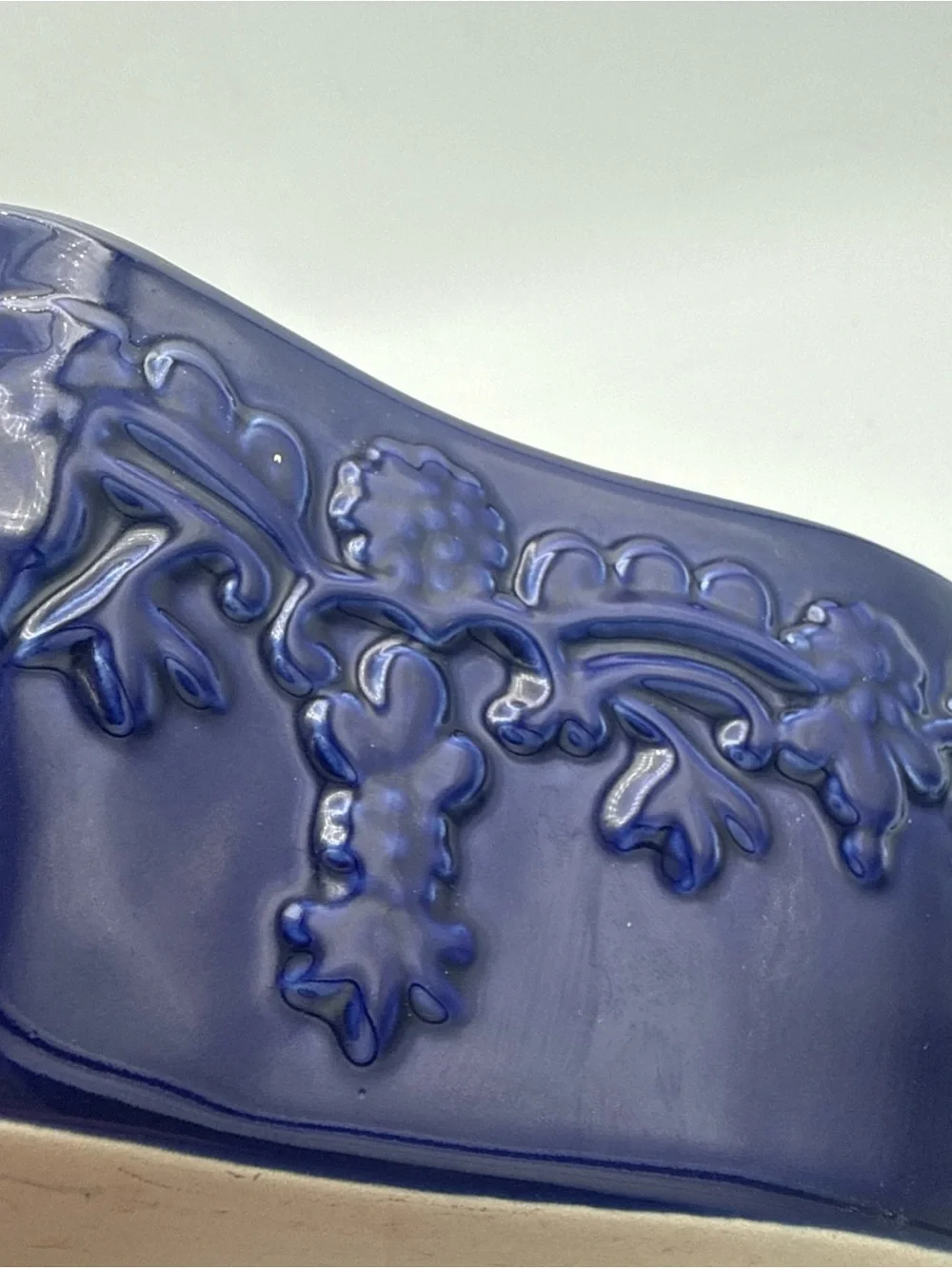 Temp-tations by Tara Cobalt Blue Country Lace Ovenware Loaf Pan 8x6”